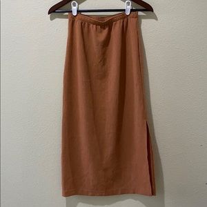 Muted rose midi skirt